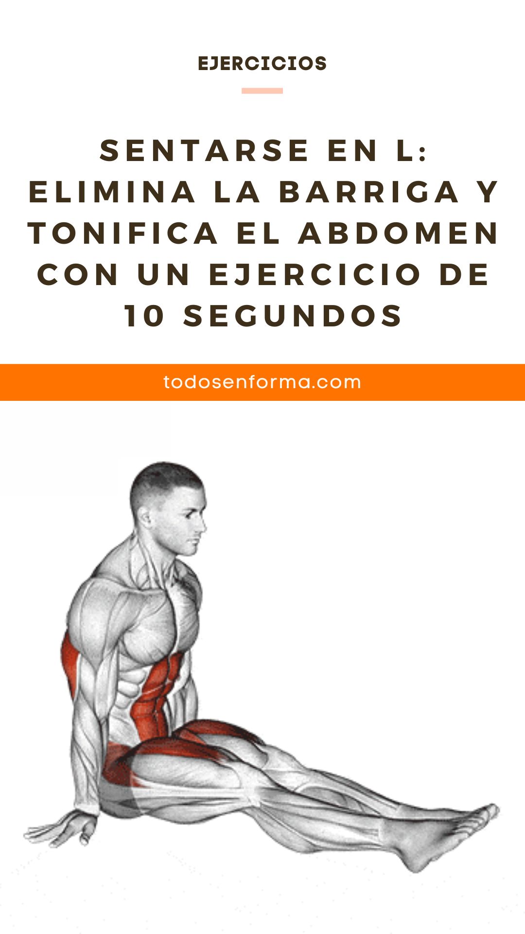 Sentarse en L: Elimina la barriga y tonifica el abdomen con un ejercicio de 10 segundos